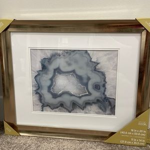 Wall decor, abstract with gold frame